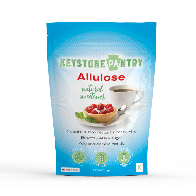 Keystone Pantry Non-GMO Allulose Natural Rare Sugar Sweetener 1-Lb Bag