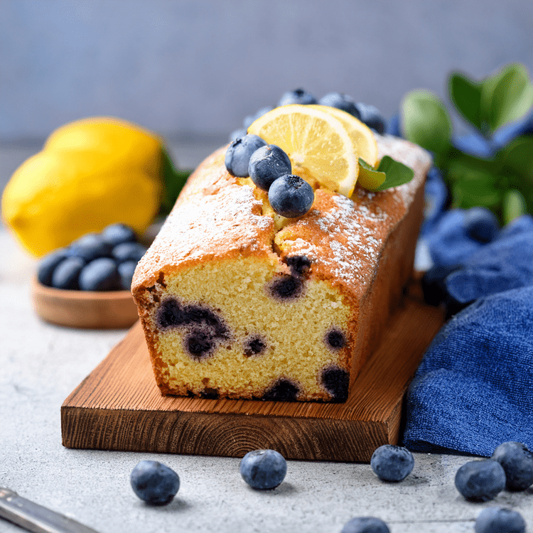 Keto lemon blueberry loaf