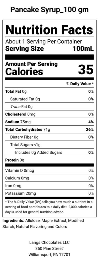 Keystone Pantry Pancake Syrup Maple flavored sugar-free 11 oz