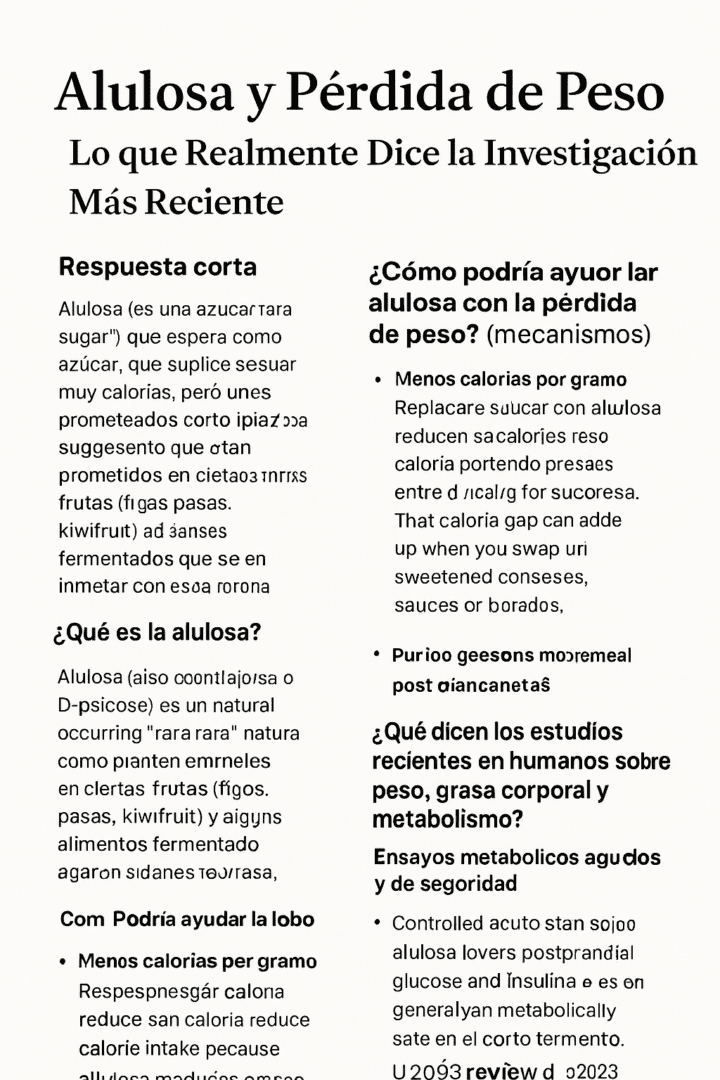 Alulosa y Pérdida de Peso