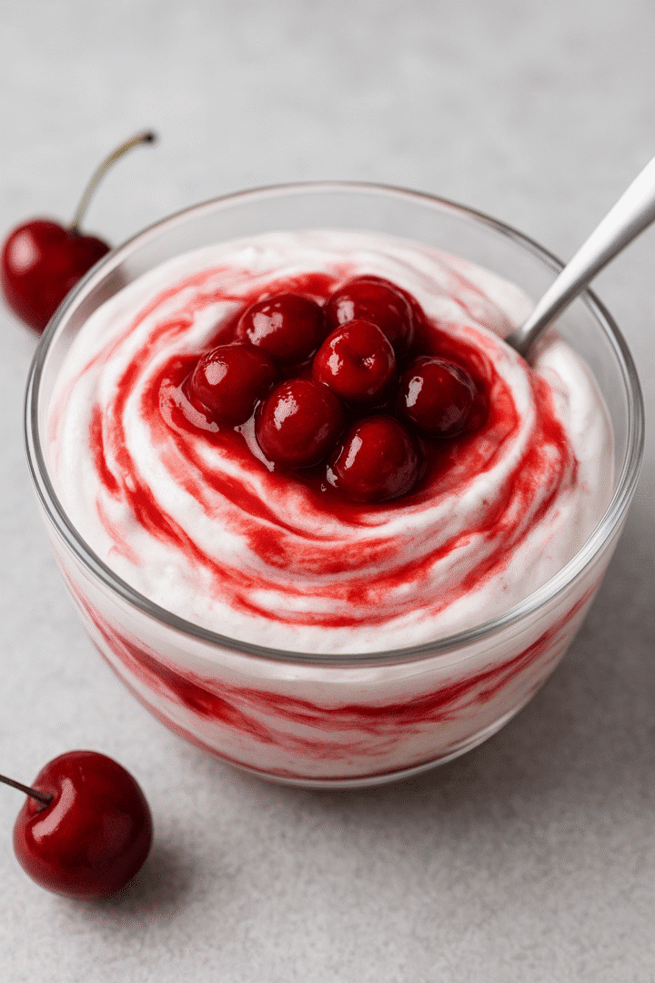 Keto Cherry Marshmallow Fluff Dessert