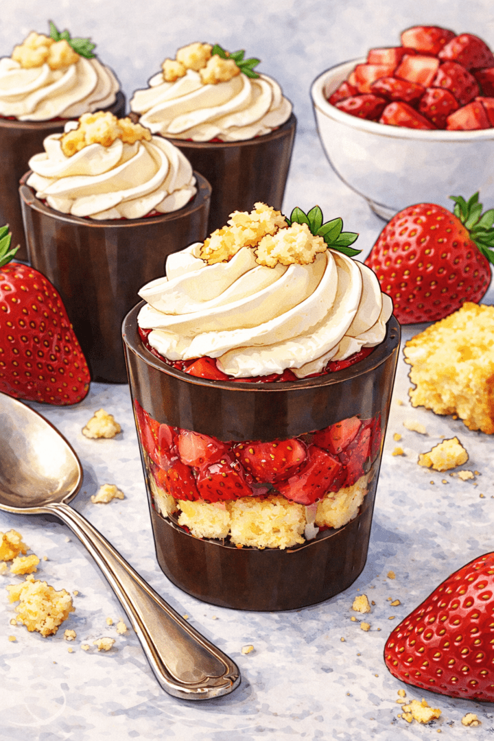Strawberry Shortcake Chocolate Shot Glass Desserts