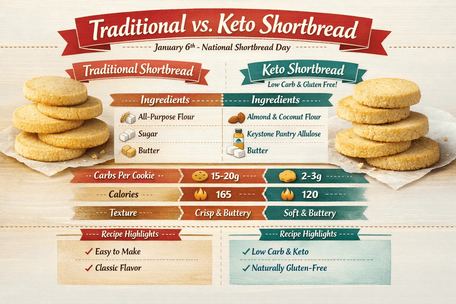 Celebrate National Shortbread Day with Traditional and Keto-Friendly Shortbread