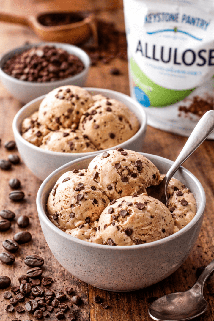 Coffee chocolate chip ice cream delight