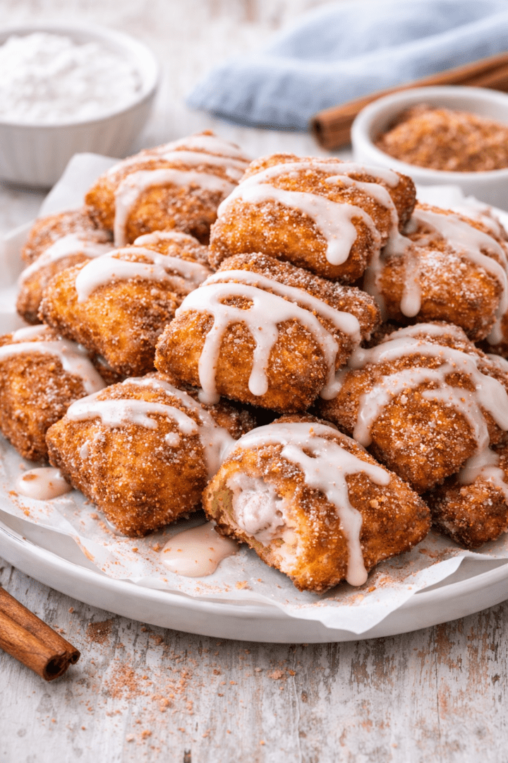 Keto cinnamon beignets with glaze