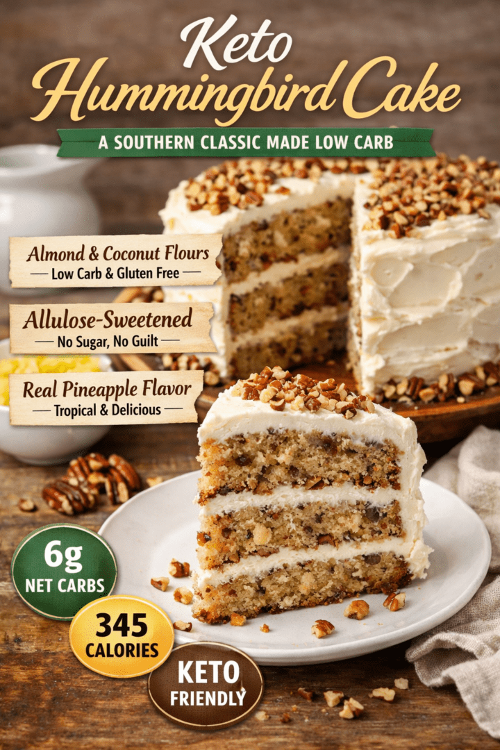 Keto hummingbird cake slice close-up