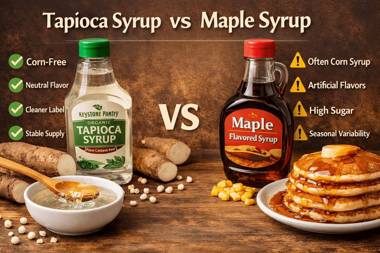 Tapioca syrup vs maple syrup comparison