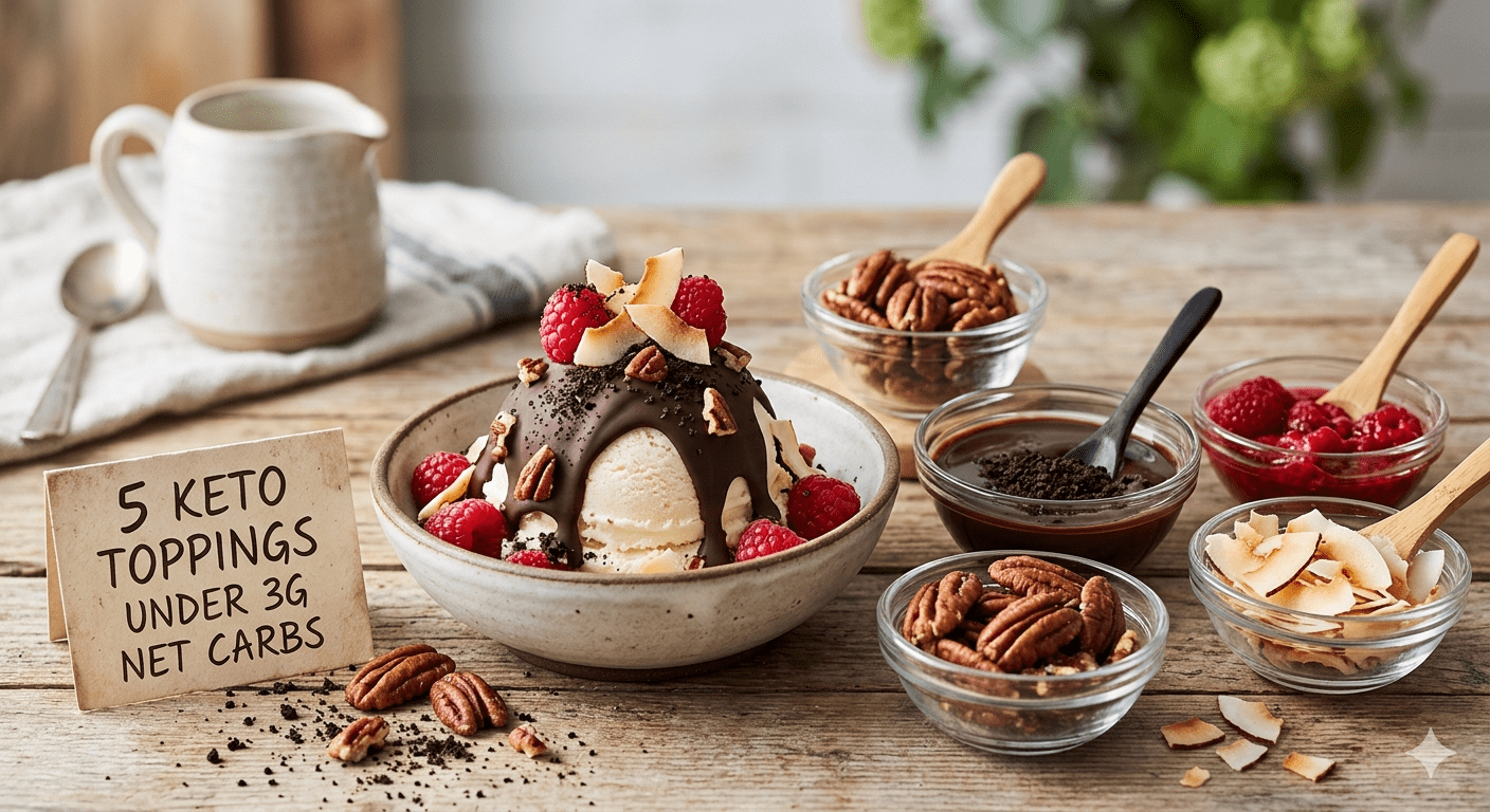 5 keto ice cream toppings under 3g carbs each