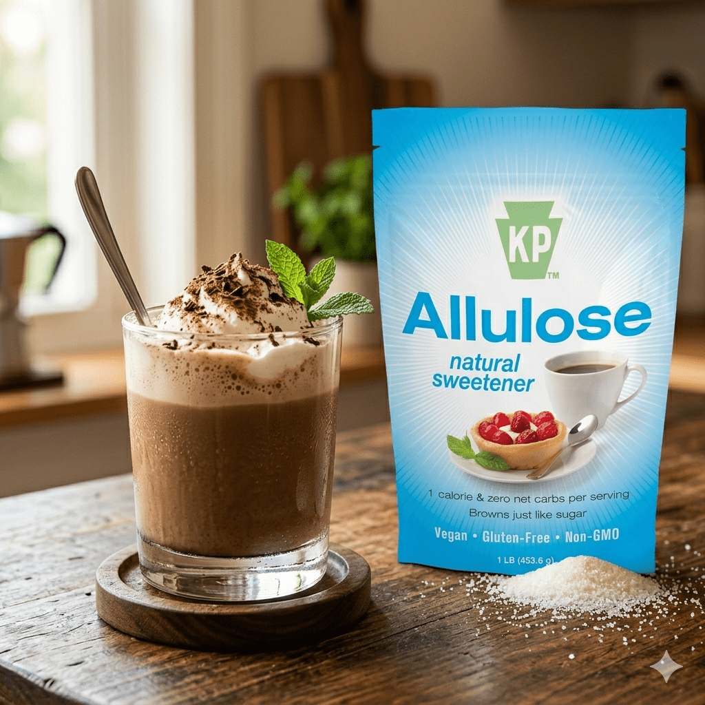 Keto mudslide drink made with allulose