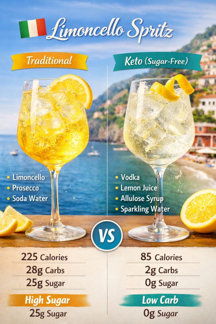 Traditional vs keto Limoncello Spritz