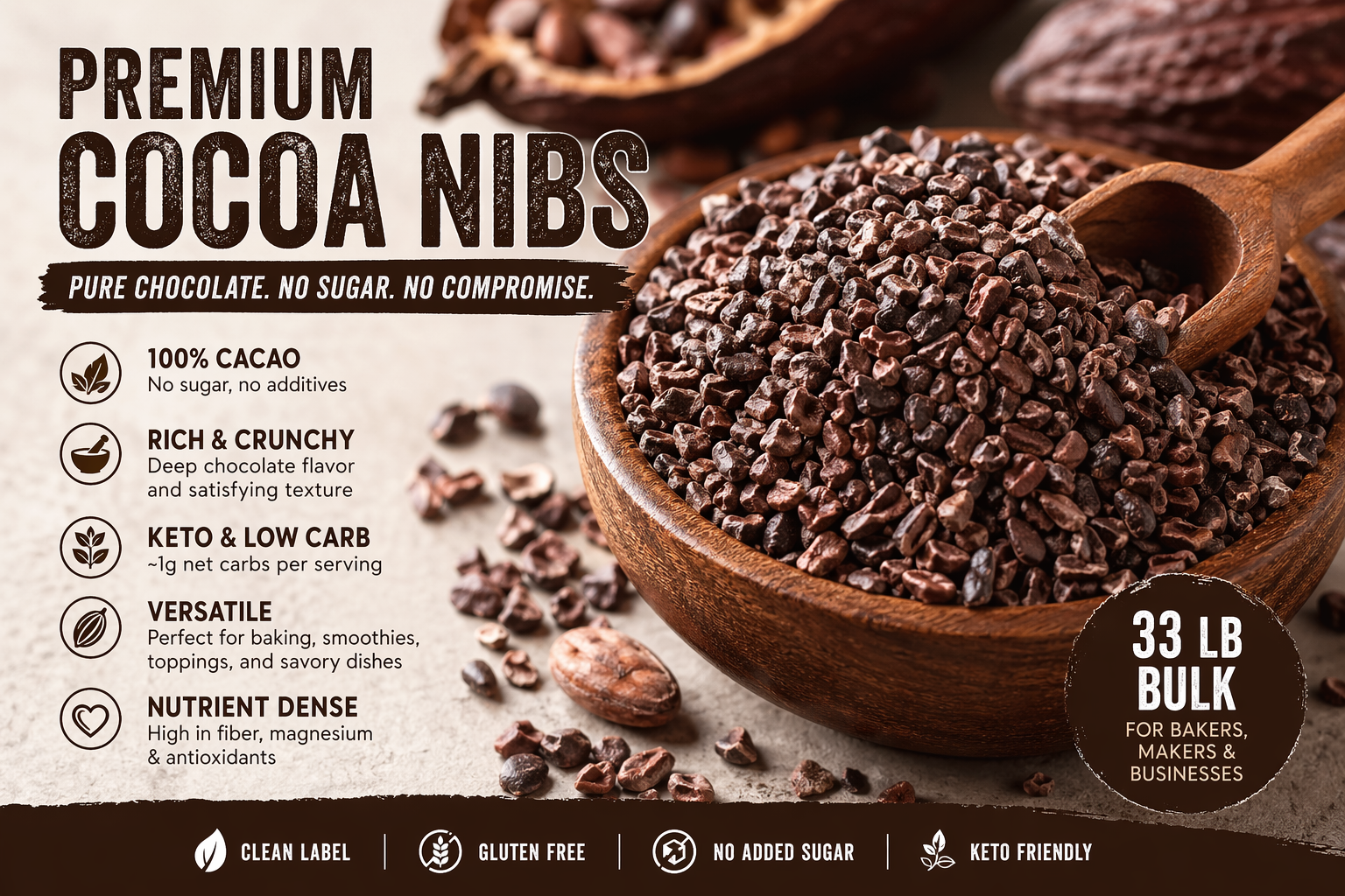 Premium cocoa nibs