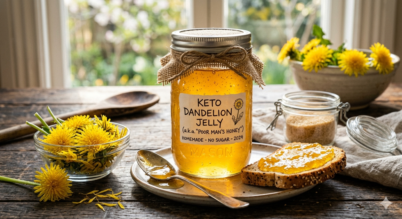 Keto Dandelion Jelly (a.k.a. “Poor Man’s Honey”)